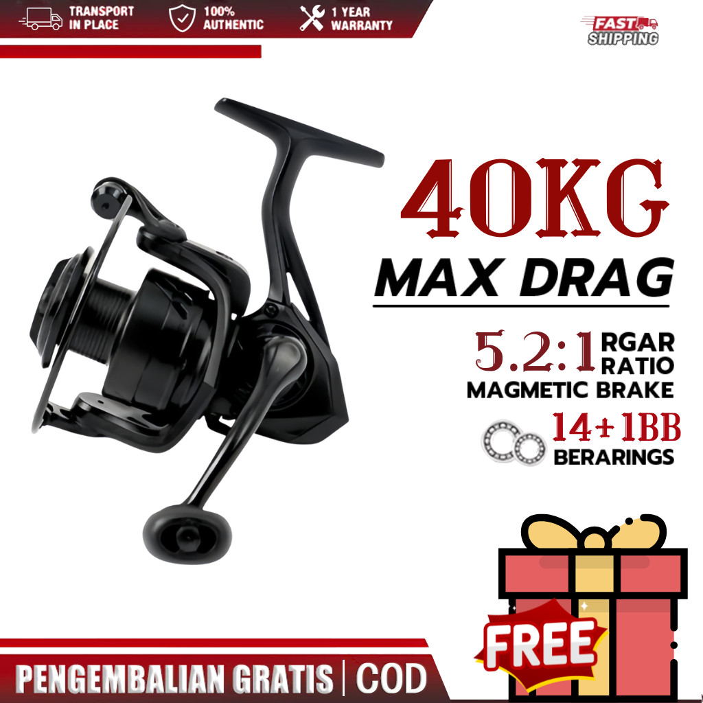 Reel Pancing Series 1000-4000 5.2:1 Gear Ratio 12+1 Ball Bearing Rel Rill Real Rol Ril Gulungan Katr