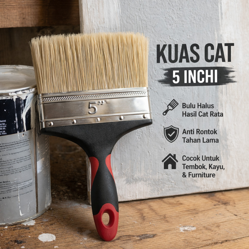 Kuas Cat 5 Inch Lebar – Kuas 5 Dim Serbaguna Anti Rontok