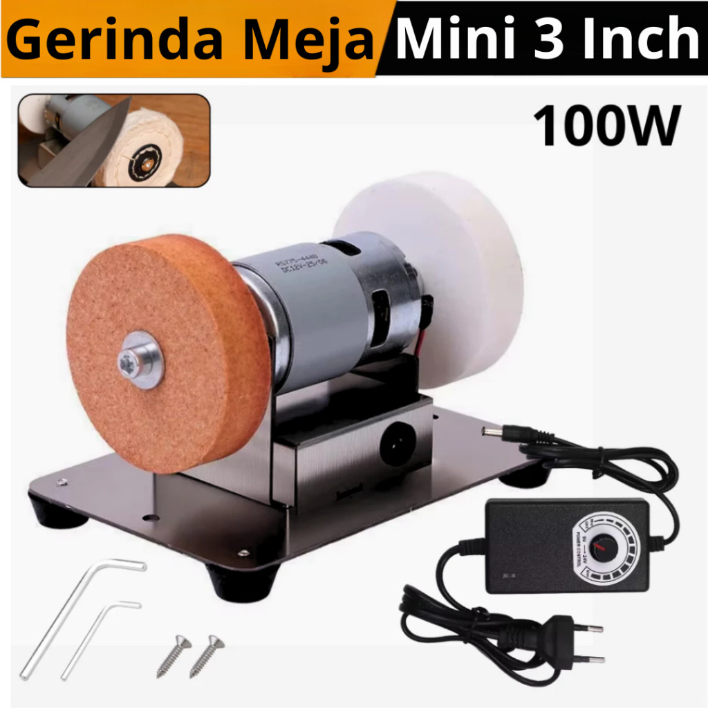 FAVORE Mesin Gerinda Meja Mini Gerinda Duduk 3 Inch Gerinda Asah Portable 100 W