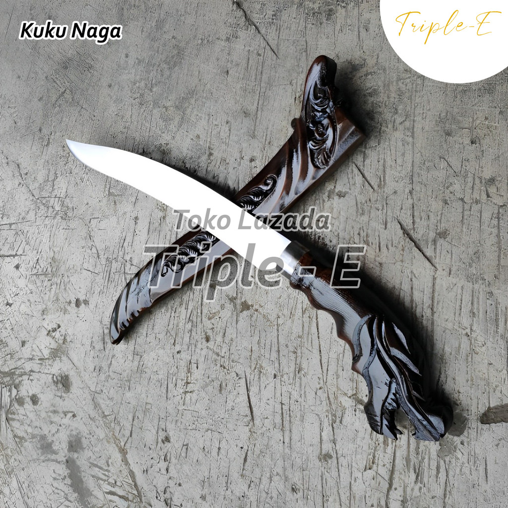 pisau sembelih baja motif ukiran naga realpict