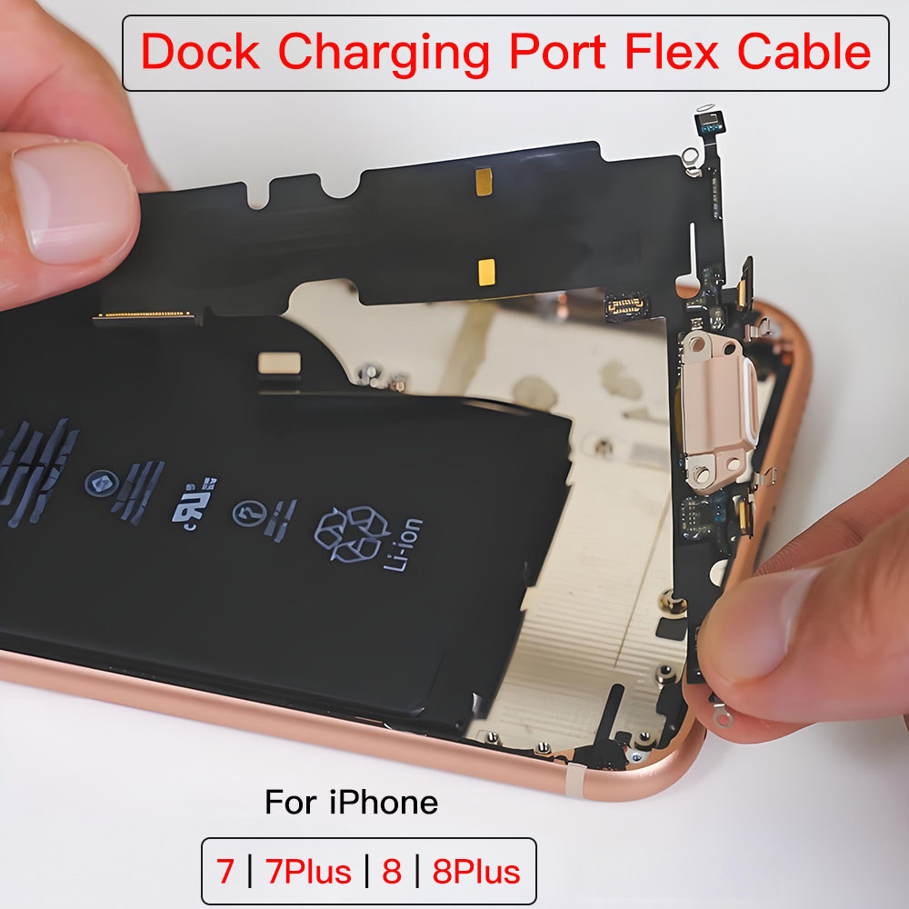 Penggantian Kabel Fleksibel Port Pengisian Daya Untuk iPhone 7 8 Plus Dock Charger Dengan Konektor M