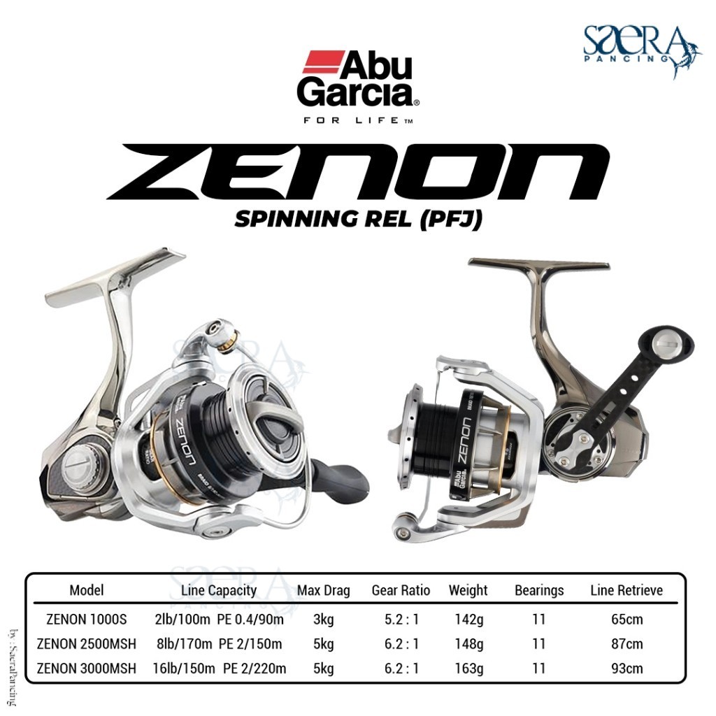Saera Pancing Reel Pancing Spinning ABU GARCIA ZENON Mancing Kolam Saltwater