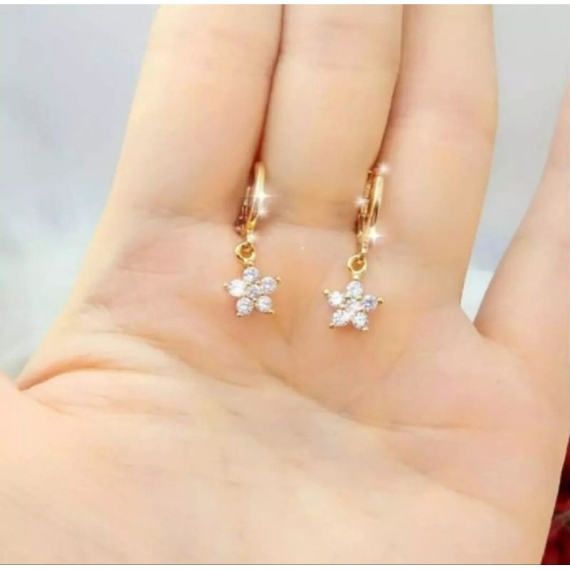 Anting terbaru titanium anting jepit anak anak perempuan titanium gandul bintang anti karat anti kar