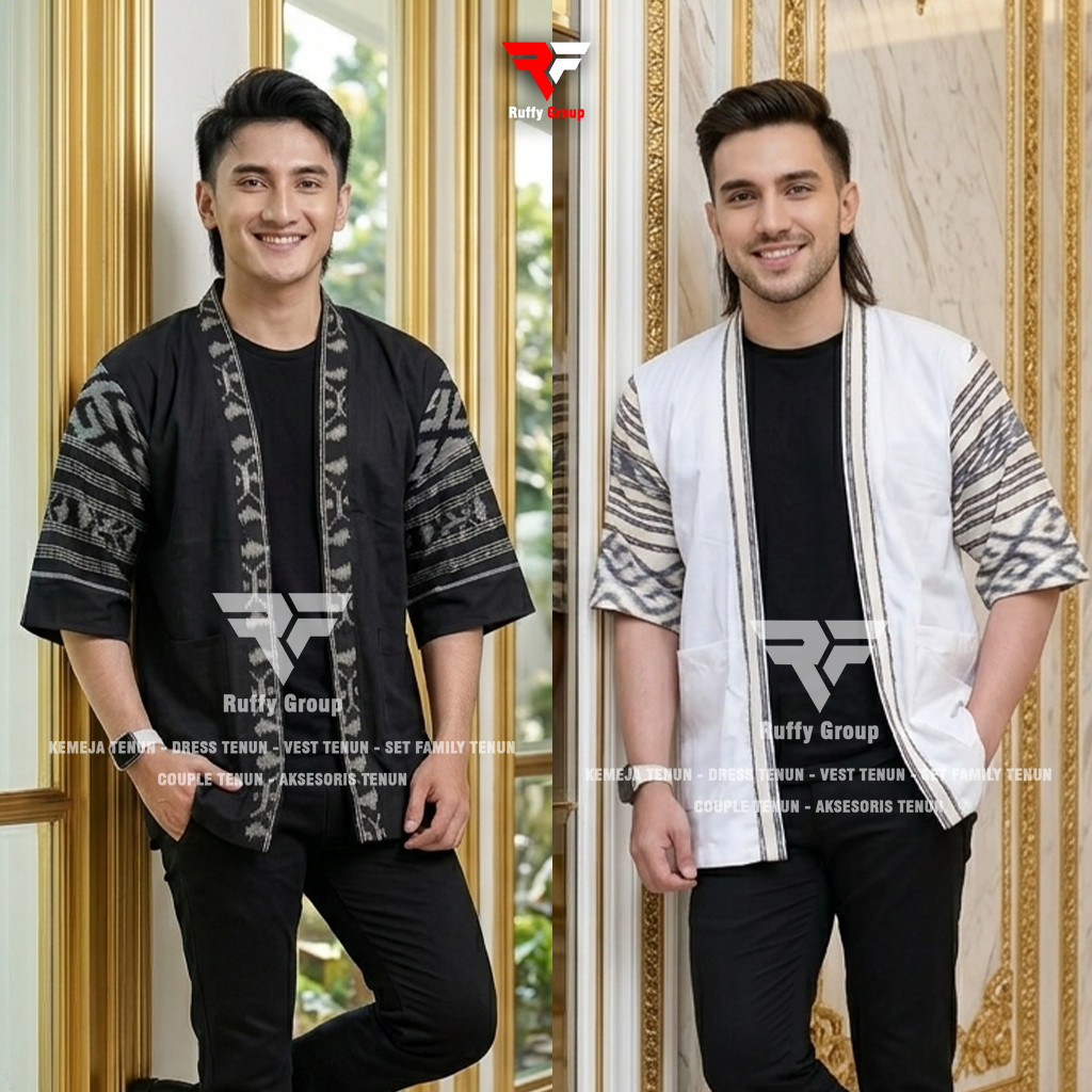 AVTA TENUN - KIMONO PRIA WANITA // KIMONO SONGKET // TENUN OUTER UNISEX // TENUN IKAT TROSO // OUTWE