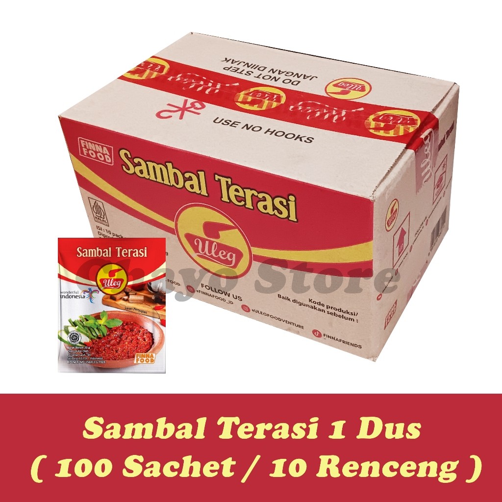 Finna Sambal Terasi Uleg Sachet 10 Renceng ( 1 Dus / 100 Sachet ) Sambal Uleg Bawang Finna Food