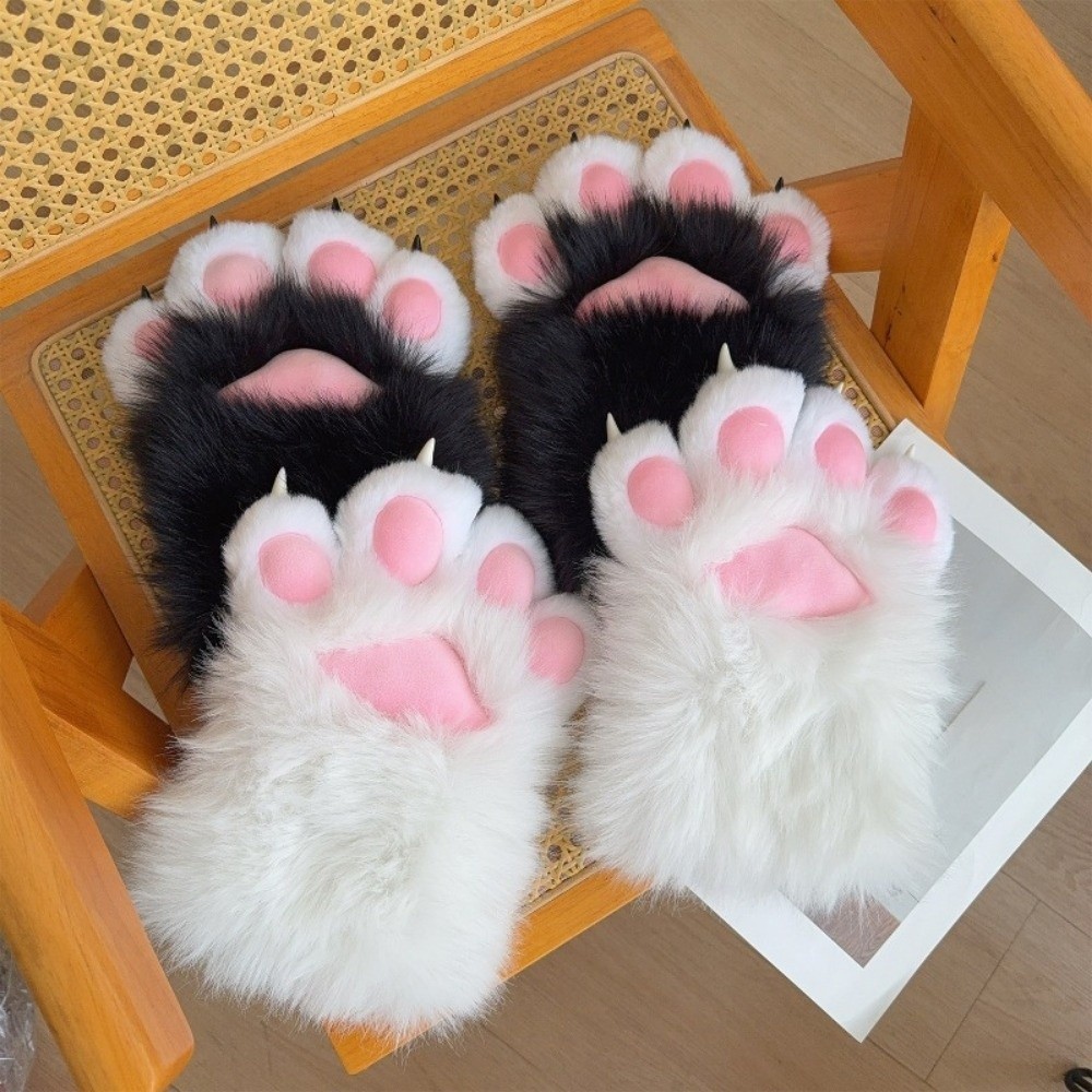 New Plush Cosplay Cat Paw Gloves Thicken Squeaking Cosplay Gloves Animal Cartoon Cat Claw Mittens Pr