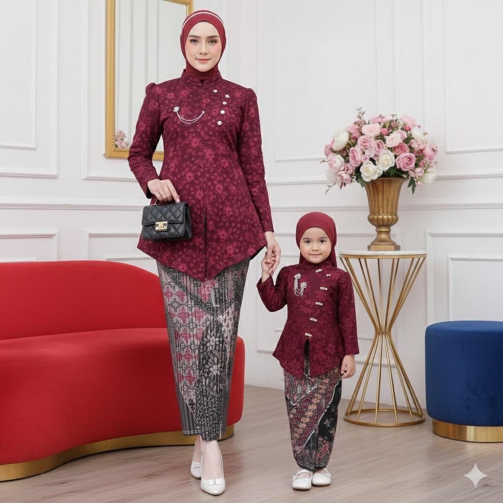 Stelan Kebaya Janggan Fukuro Couple Ibu Dan Anak Premium Kebaya Pesta Ibu Dan Anak Terbaru kebaya Wi