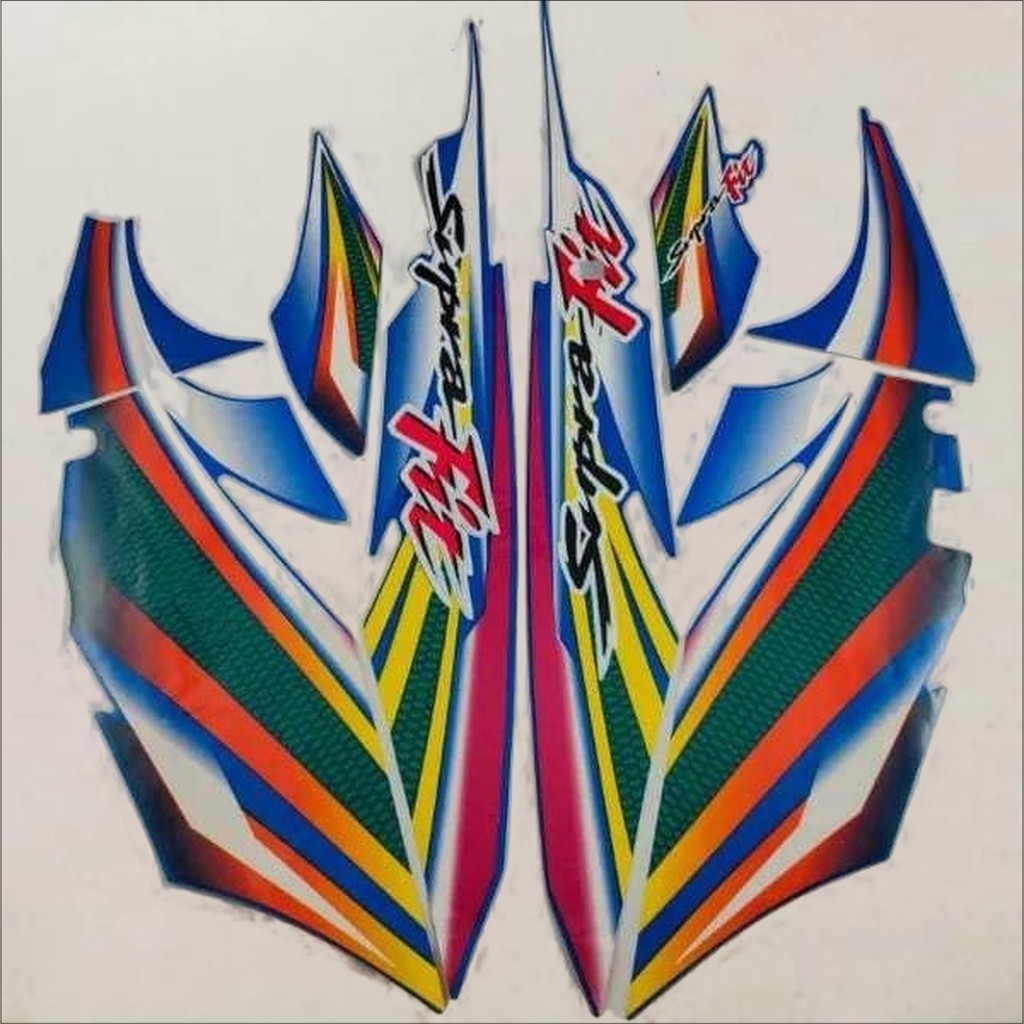 Striping Stiker Honda Supra Fit 2003 2004 - Supra Fit Lama Biru Full Murah