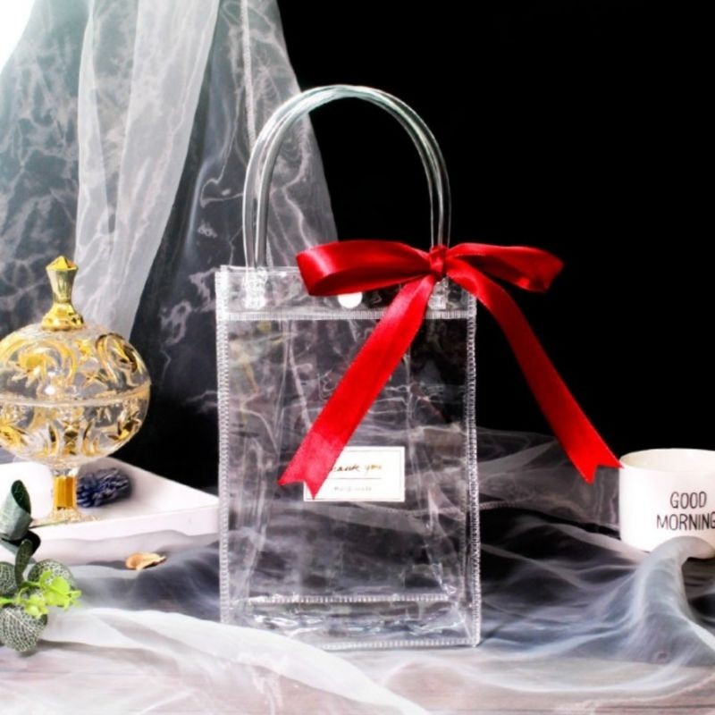 Goodie Bag Transparan Kancing Goodie Bag PVC Transparan Hampers Bag