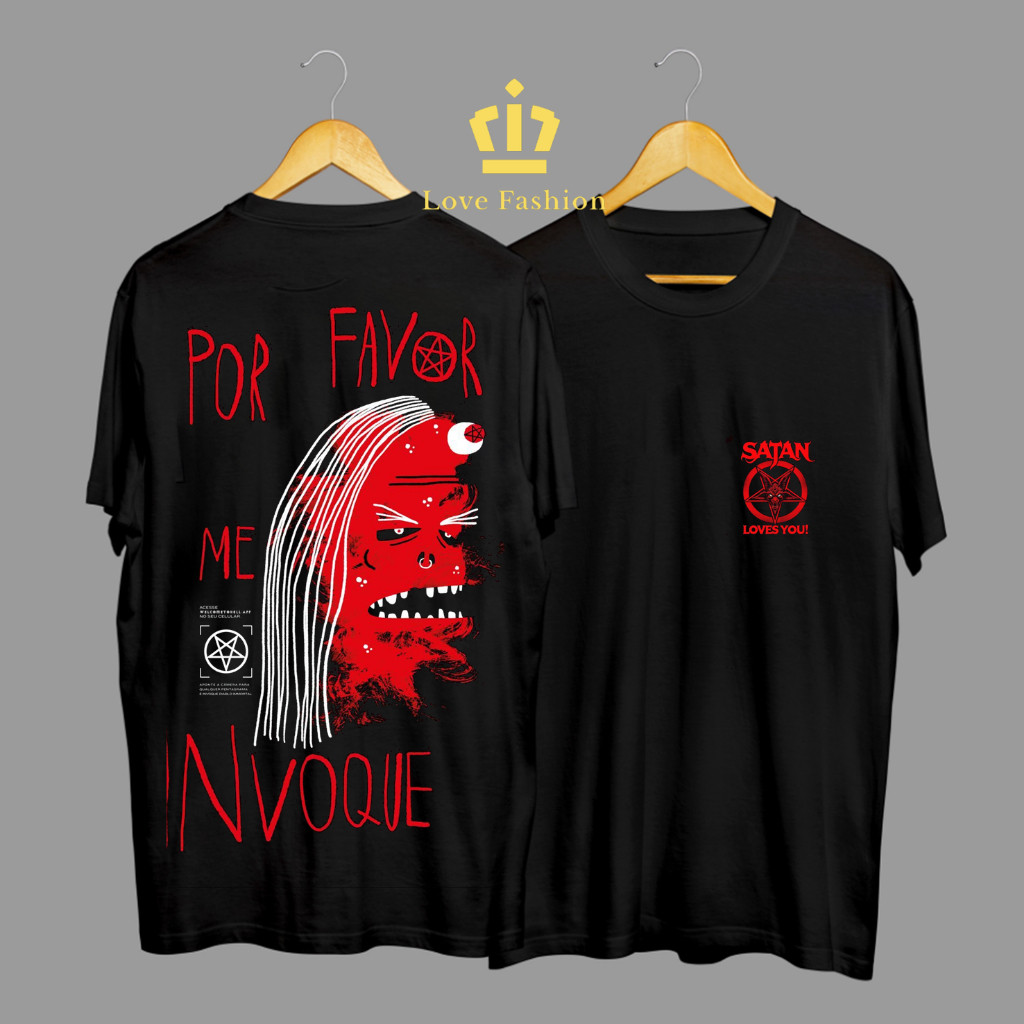 Kaos Tshirt Baju Distro Satanic Lucifer Sigil Of Lucifer 666 Premium Terbaru