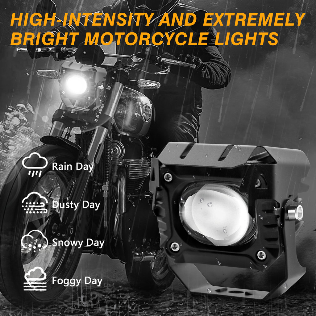 Lampu tambahan LED universal untuk sepeda motor listrik baru lampu kecil mata besar lensa super tera