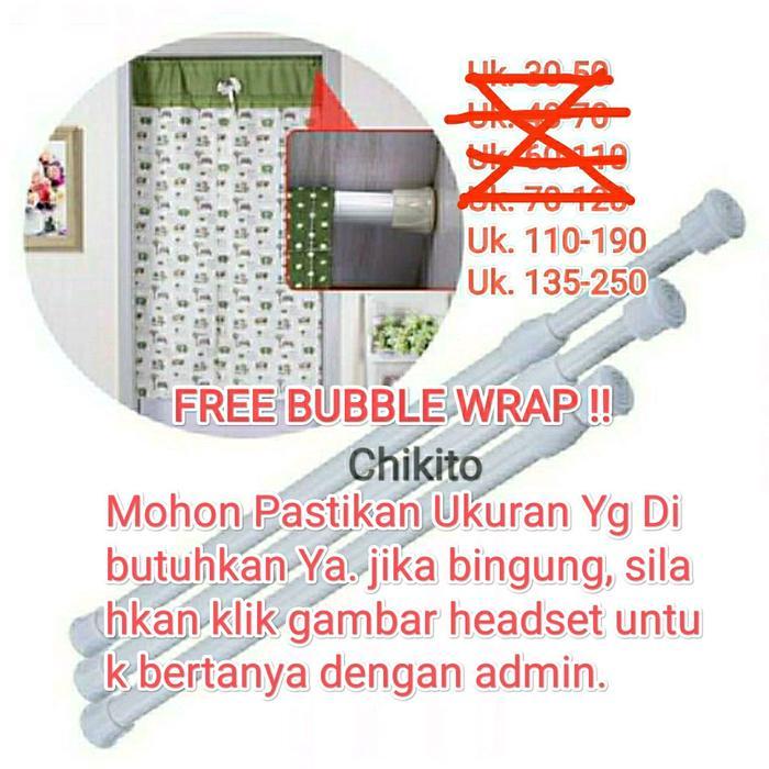 Esth Homely Tongkat Fleksibel/Tiang Gorden Pipa Ajaib Gorden Kolong Dapur  Pipa Batang Fleksibel Gor