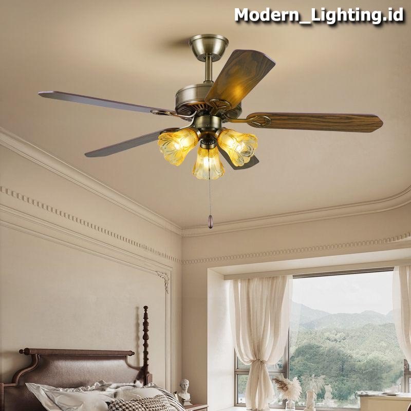 LAMPU_MODERN Kipas Lampu Angin Remote Control Lampu Kipas Plafon Ruang Tamu Lampu Kipas Angin Gantun