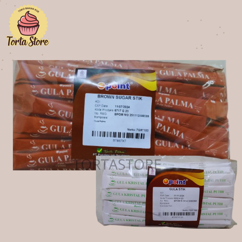 Gula Stick Point Varian Gula Kristal Putih dan Gula Palm Praktis