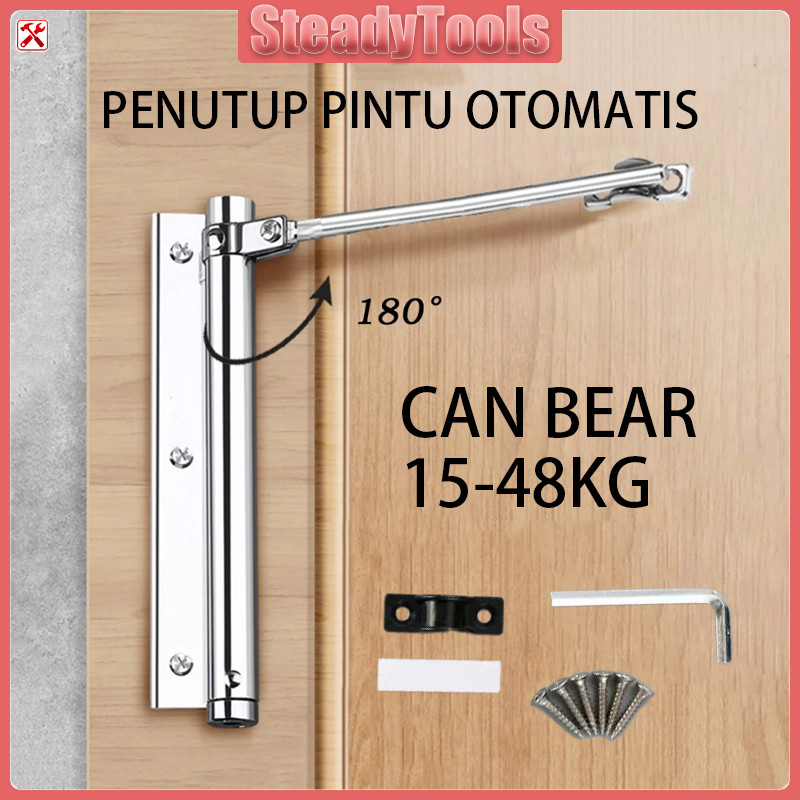 Door Closer Pintu Household Besi Tahan Karat Door Closer Alat Penutup Pintu Otomatis/Engsel Koboi / 