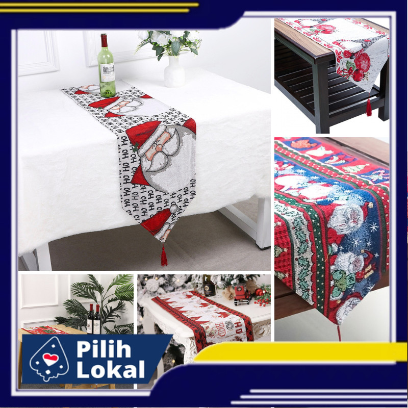 Table Runner Natal (Taplak Meja Natal) 180cm-Taplak Meja Motif Natal-Dekorasi Natal-Taplak Meja Tamu