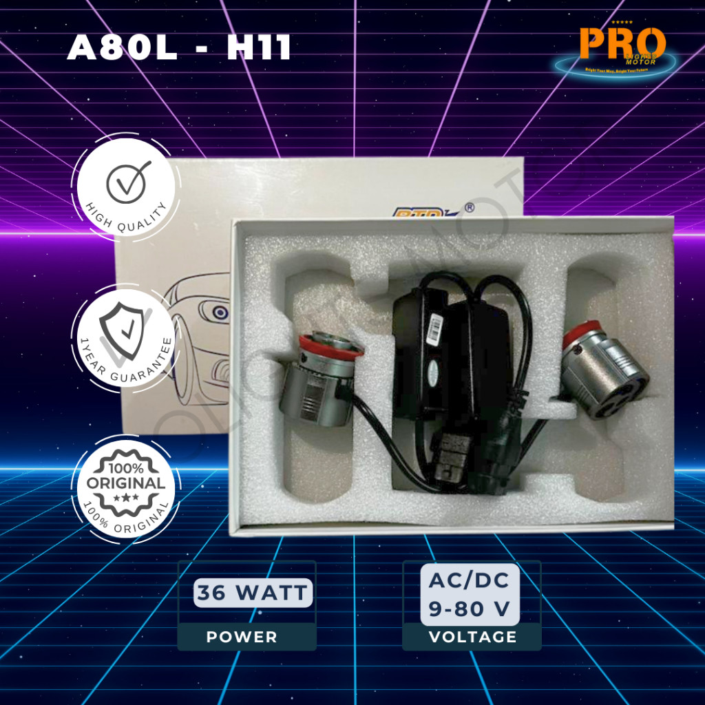 Lampu LED Motor Mobil RTD Rayton A80L H4/H11 36W – Foglamp & Lampu Utama Dual Mode | IP67 Waterproof