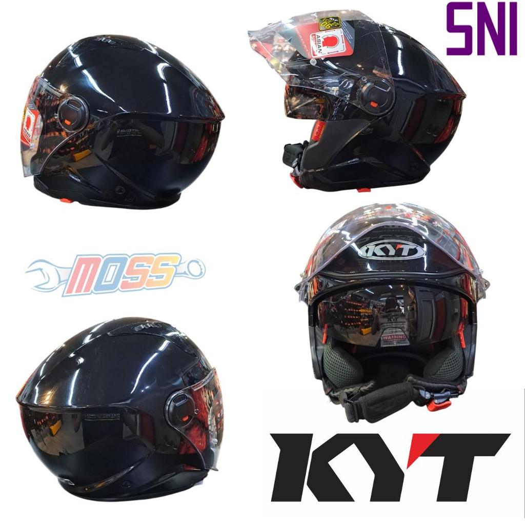 HELM KYT D CITY PLAIN BLACK | HELM KYT D CITY HALF FACE | 100% ORIGINAL PRODUCT
