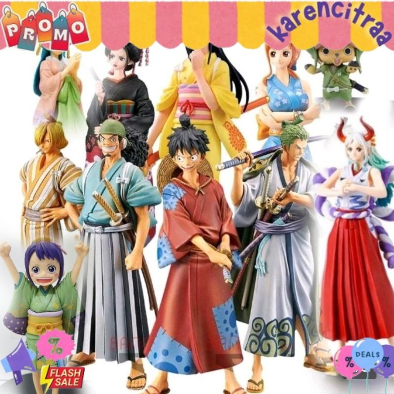 one piece luffy / sanji / zoro / usop / nami / robin / okiku wano / chopper / edward newgate / yamat