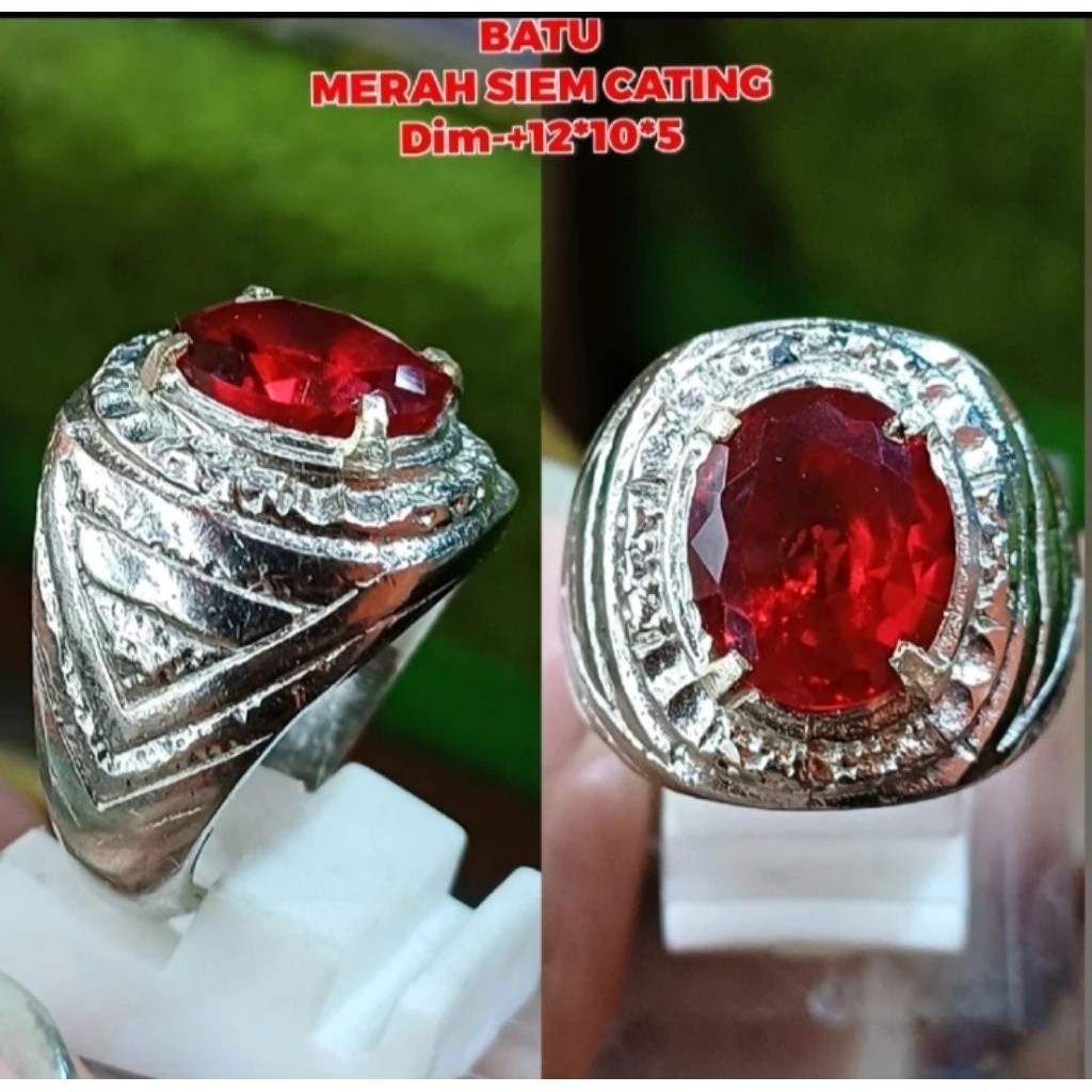 permata merah Siem cutting dim12 ring alpaka super