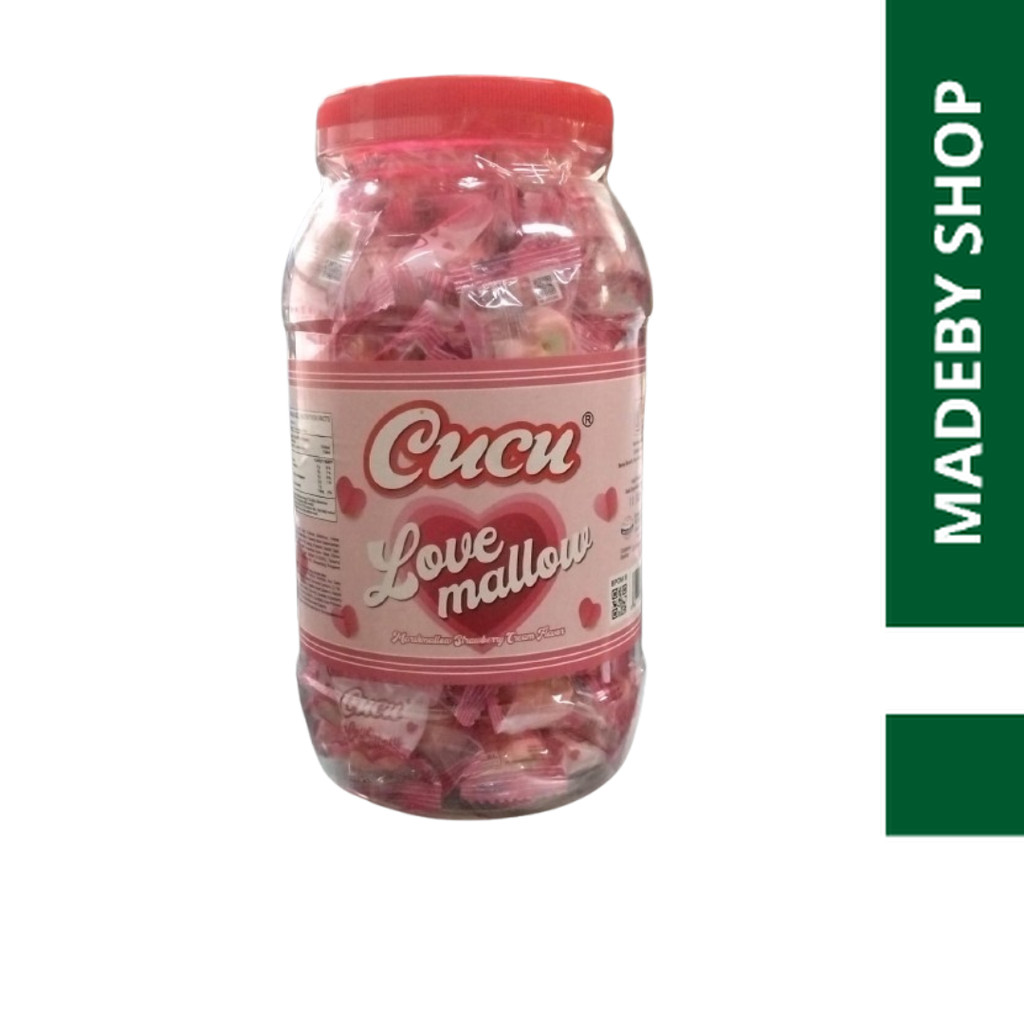 PERMEN TOPLES CUCU LOVE MALLOW MARSHMALLOW RASA STROBERI- 1 TOPLES 100 PCS