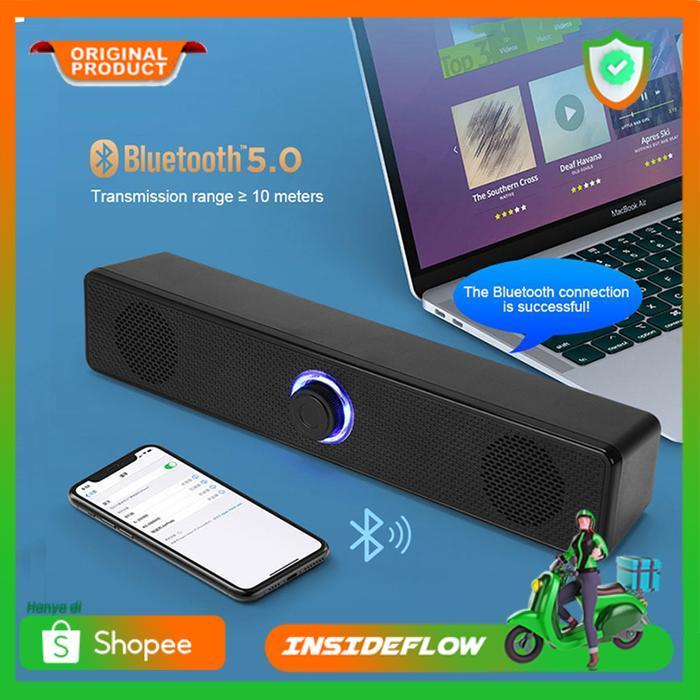 Soundbar PC Komputer Laptop Speaker Home Theater Bass AUX Bluetooth