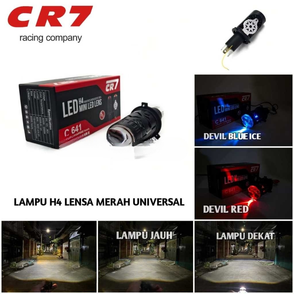 Lampu H4 Lensa Merah Lampu Mini Projie Lampu Utama LED H4 Lampu Led Motor Mobil Lampu Projector Proj