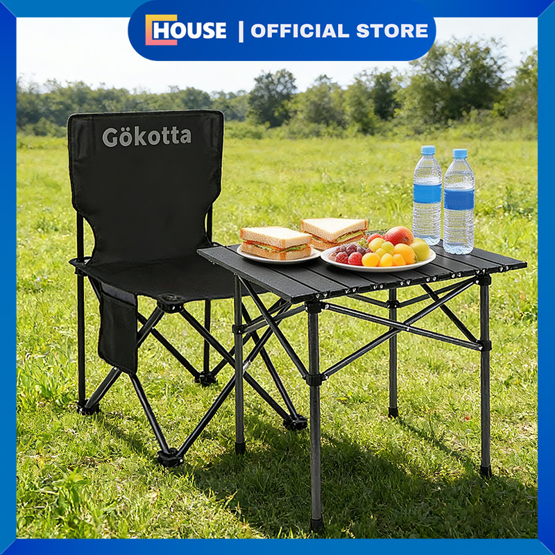 UHOUSE Set Kursi Lipat & Meja Camping / Set Perlengkapan Camping Outdoor