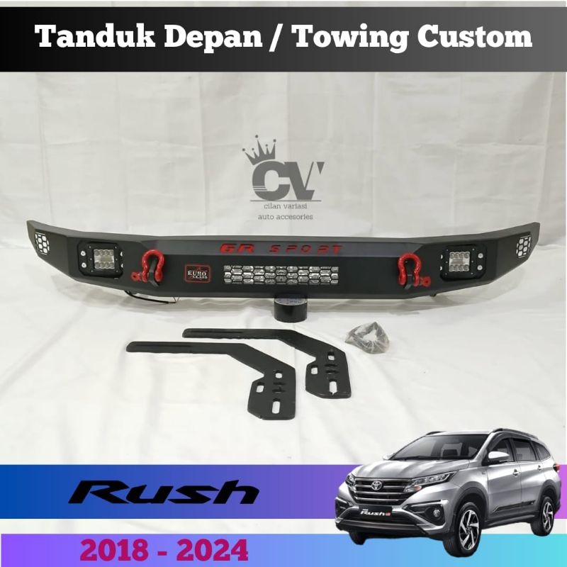 towing  Depan Custom All NewT Rush GR Sport 2018 - 2025 Tanduk Pengaman Bumper Pengaman Pelindung Re