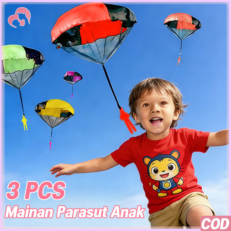 3PCS Mainan Parasut Lempar Tangan Untuk Anak-Anak Mainan Parasut Anak  Anak Mainan Parasut Mini Lemp