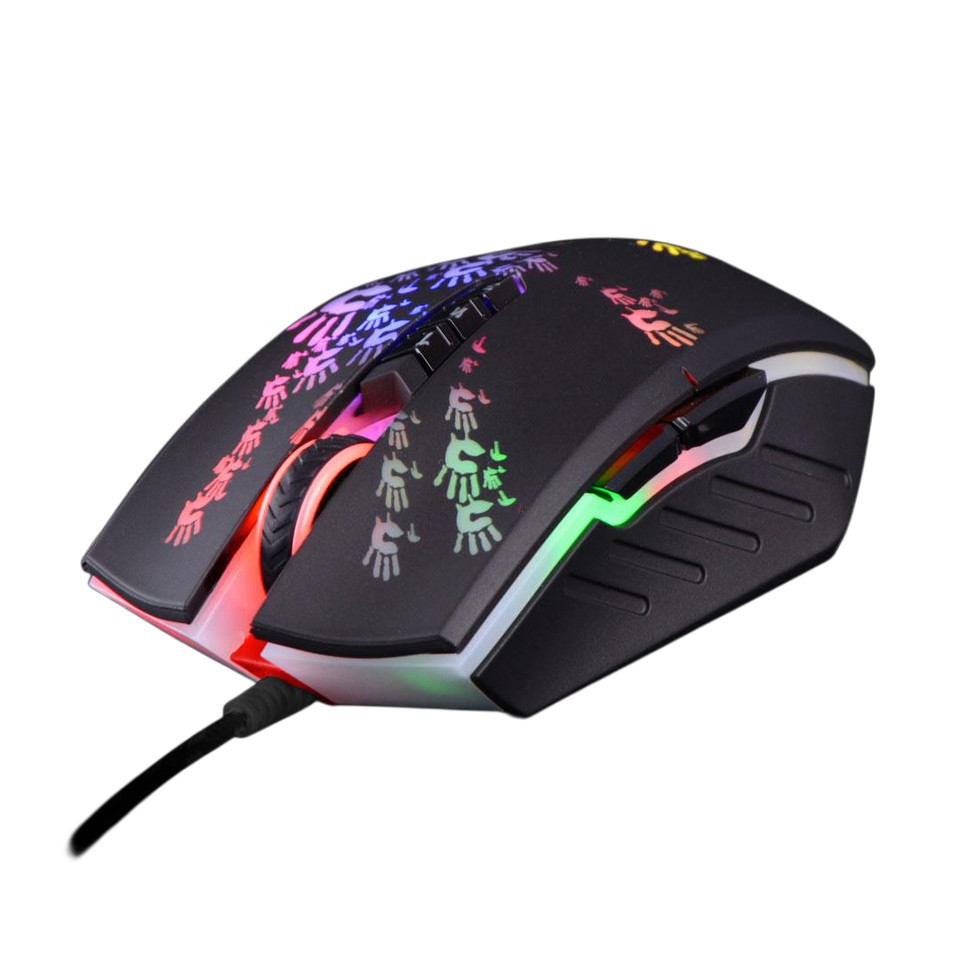 A4Tech Bloody A60 Gaming Mouse,RGB Mouse,Drag Click , 6200 CPI, 8 Macro Keys, X'Glide Metal Boot, 10