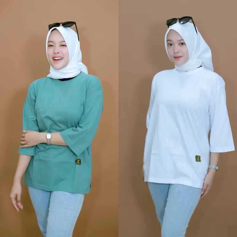 BAJU KAOS OVERSIZE LENGAN 7/8 kaos wanita lengan panjang kaos tunik wanita zolaqu tunik kaos zolaqu 