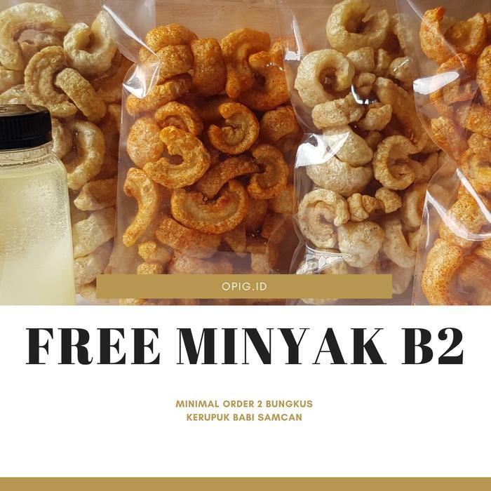 kerupuk kulit babi samcan/krubi/kerupuk kulit babi sam can opig 100gr Cemilan Snacks Pedas Krupuk Ra