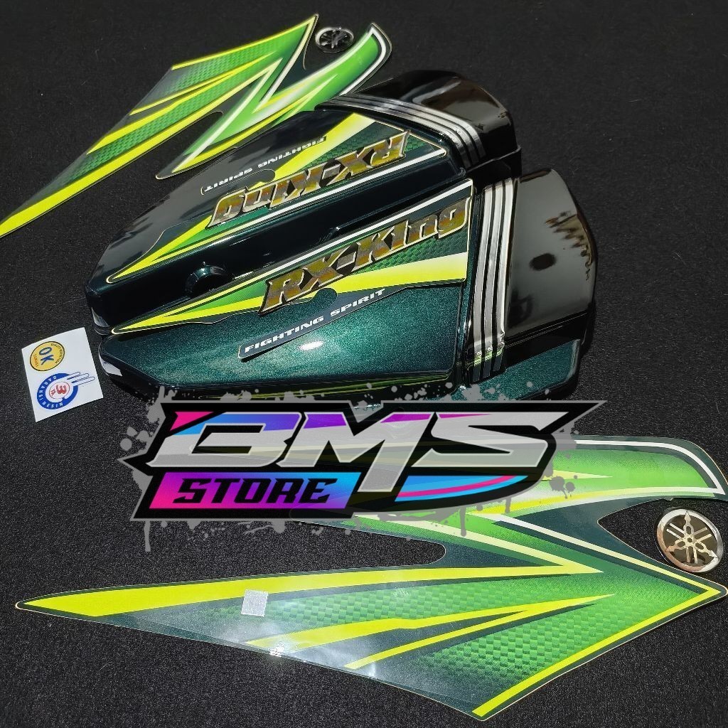 Striping stiker polet list motor Yamaha RX king 2003 RX KING 2003 warna hijau LIST BODY RX KING KUAL
