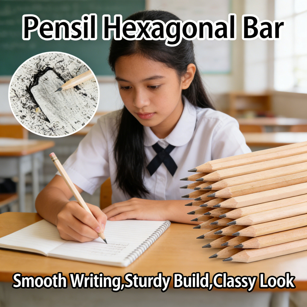 Perlengkapan Sekolah Kantor Tulisan Alat Tulis Log Bar Hexagonal Pensil Standar Perlengkapan Sekolah
