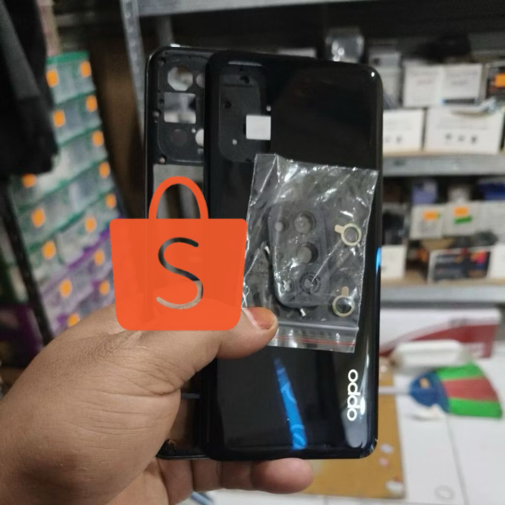 RENO 4 4G HOUSING CASING CASE BACKDOOR PLUS BAZEL MIDLE PLATE KESING FULLSET BACK COVER OPPO RENO 4 
