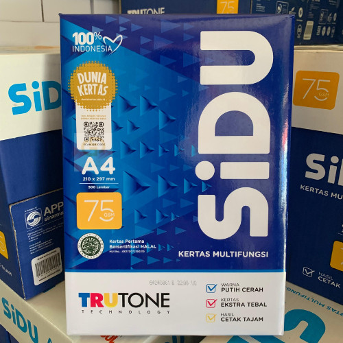 Kertas HVS SIDU A4 75 gram (1 Rim)