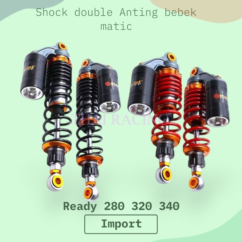 TR- Shockbreaker SHOCK SCARLET RACING 8923 TYPE GT-SERIES DOUBLE TABUNG ATAS 280MM 340MM 360MM KHUSU