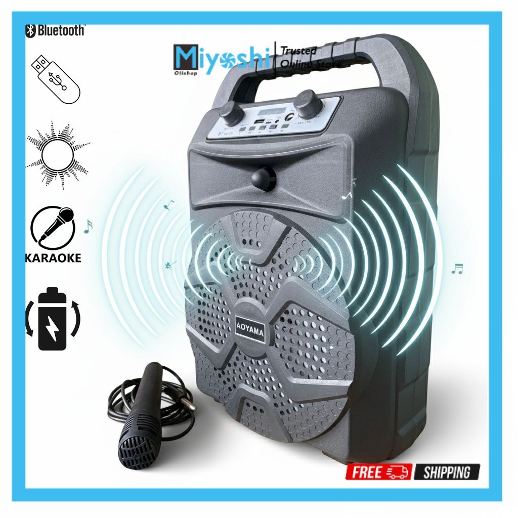 Speaker Bluetooth AOYAMA AO-2000 Aktif 8 Inch Suara Kencang Free Mic Karaoke Salon Aktif