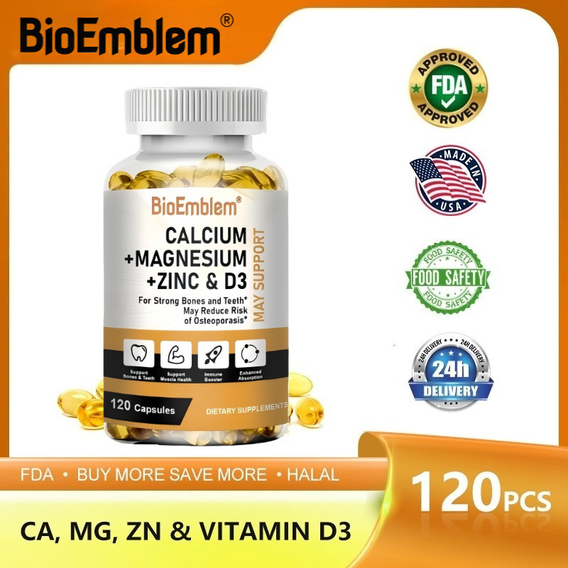 Calcium Magnesium Zinc & Vitamin D3 Kapsul  Suplementasi kalsium Suplemen magnesium dan seng Supleme