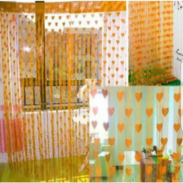 Tirai Bahan Love Besar 100cm x 200cm Motif Love Bahan Polyester Lembut & Kuat Untuk Dekor Kamar Peng