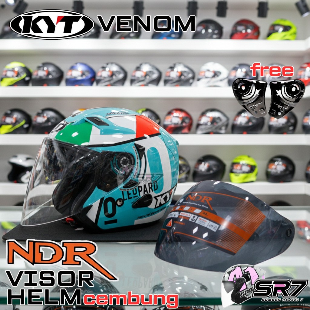 Kaca Helm KYT VENOM Visor Helmet CEMBUNG venom open ganteng kyt iridium murah leopard