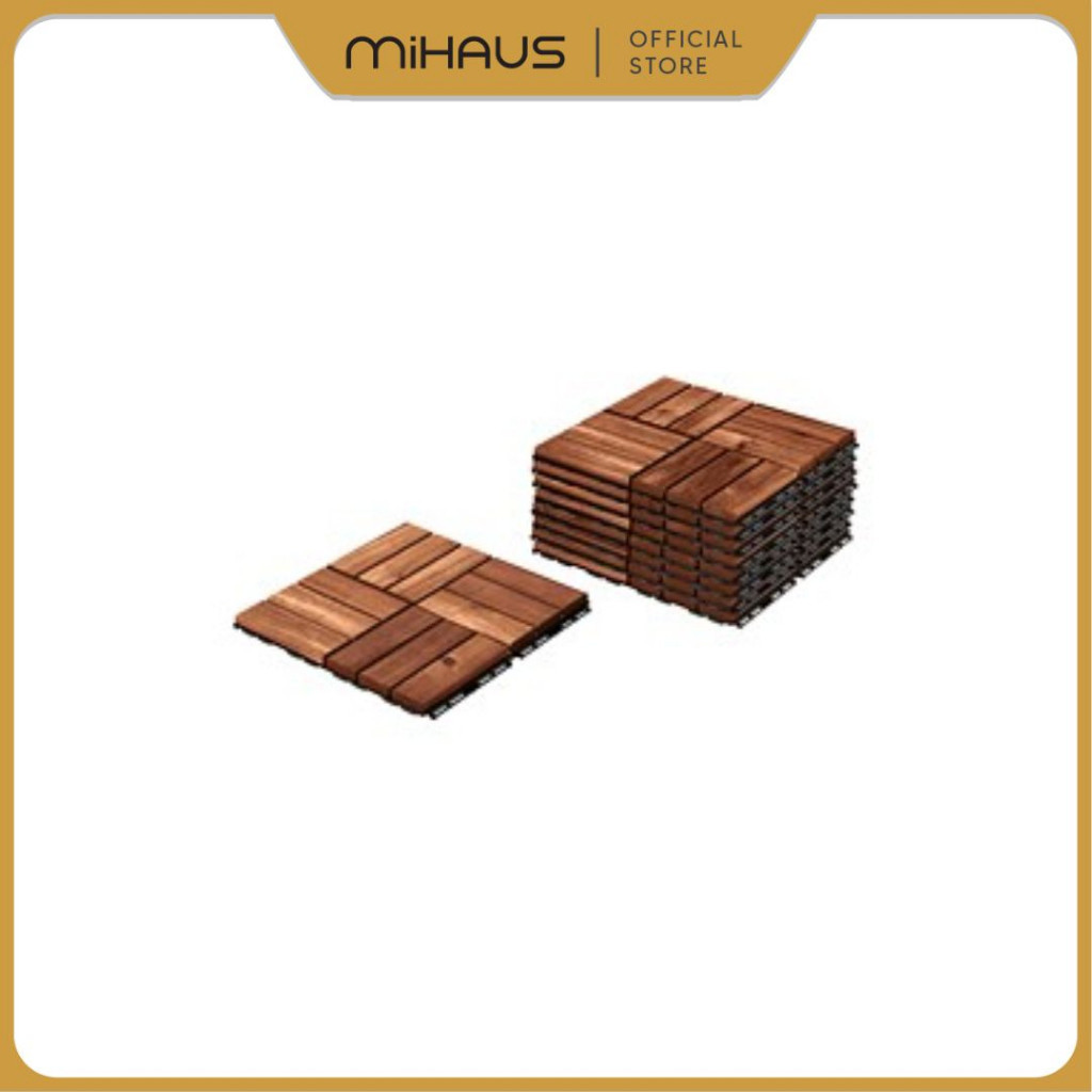 New Arrival IKEA RUNNEN Outdoor Floor Decking Lantai / Dekorasi Lantai, kayu , Isi 9 Pcs RU2432