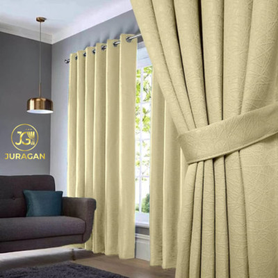 Gorden blackout 12 smokring tebal warna  Cream tirai polos hordeng tirai premium gorden minimalis