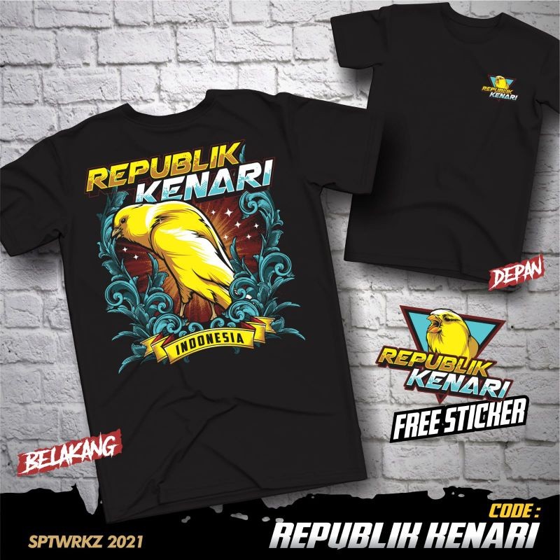 KICAU MANIA/Kaos Republik Kenari/Kaos Burung Kenari