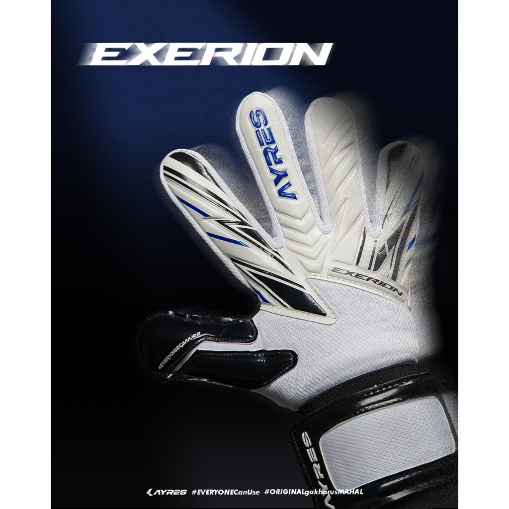 Sarung Tangan Kiper AYRES Exerion Black White Fingersave