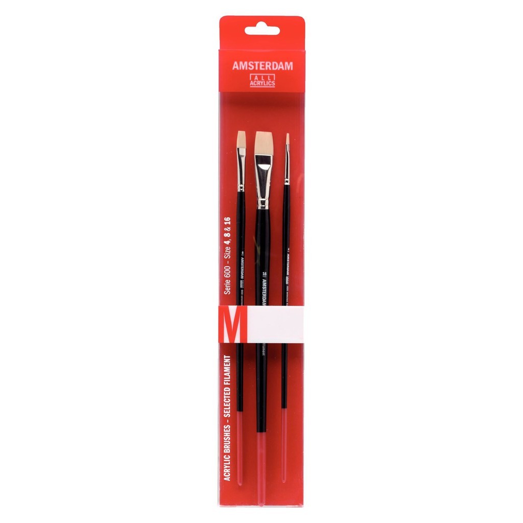 TERLARIS TALENS Amsterdam Acrylic Brushes Set Series 600 M (No.4-8-16)