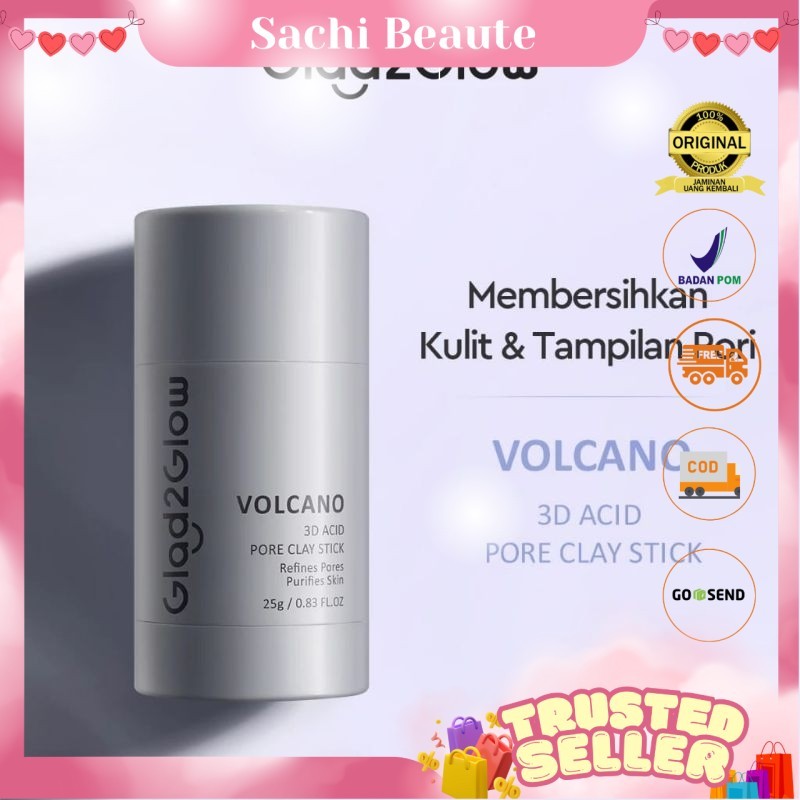 Glad2Glow Volcano Salicylic Acid Acne Control Clay Mask Stick BPOM