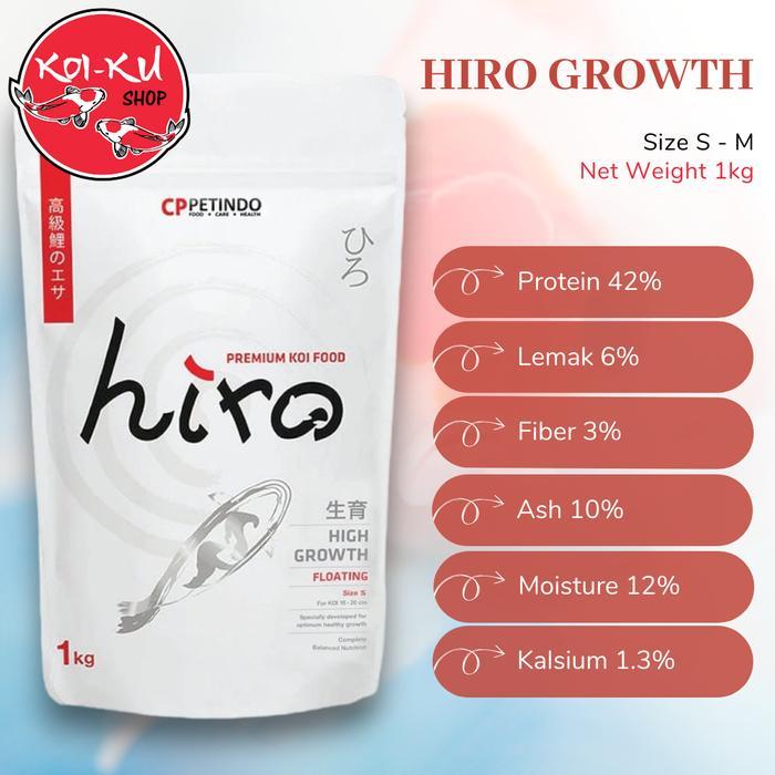 Hiro growth/hiro color 1kg size M/pakan koi - hiro growth, M