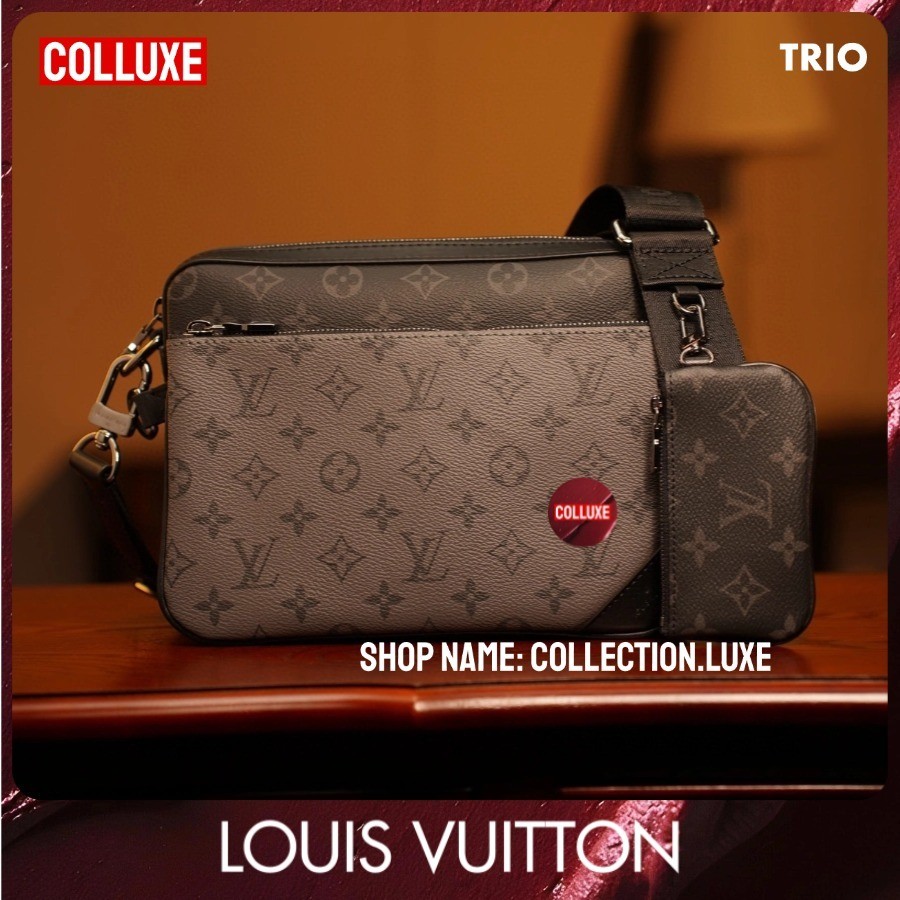 Menyediakan resi  Louis Vuitton Trio Men's Messenger Bag Tas punggung pria 25cm